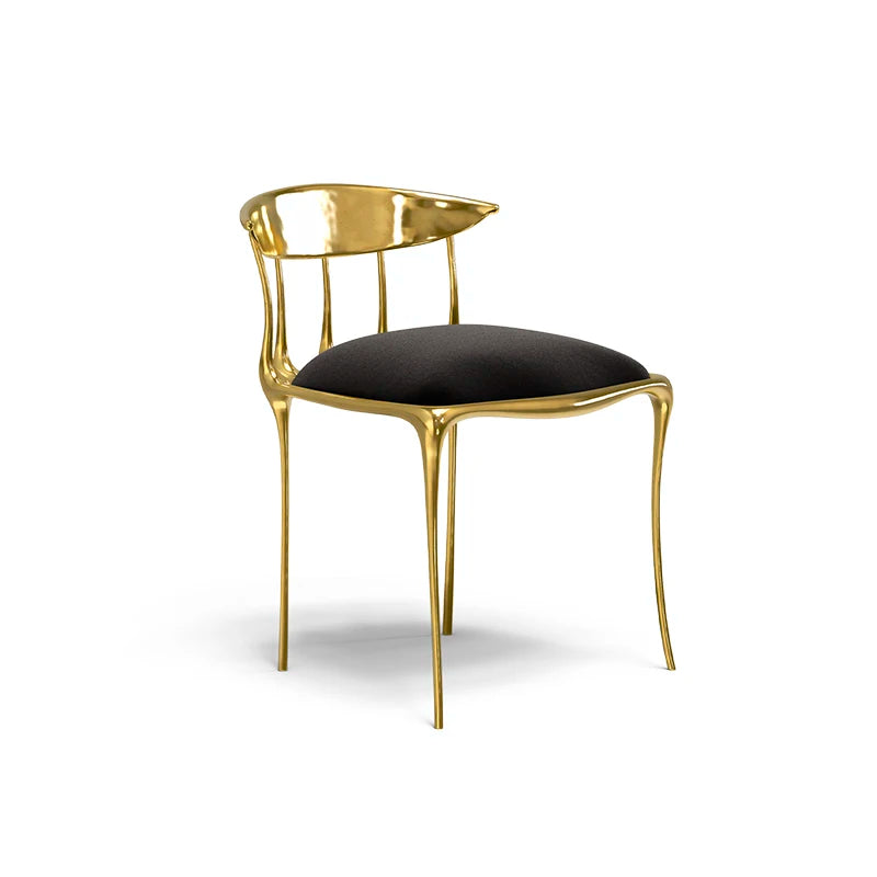 Luxury Solid Copper Dining Chair Modern Design Eco-Friendly Durable Single Backrest for Hotel and Villa Use