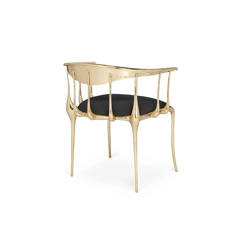 Luxury Solid Copper Dining Chair Modern Design Eco-Friendly Durable Single Backrest for Hotel and Villa Use