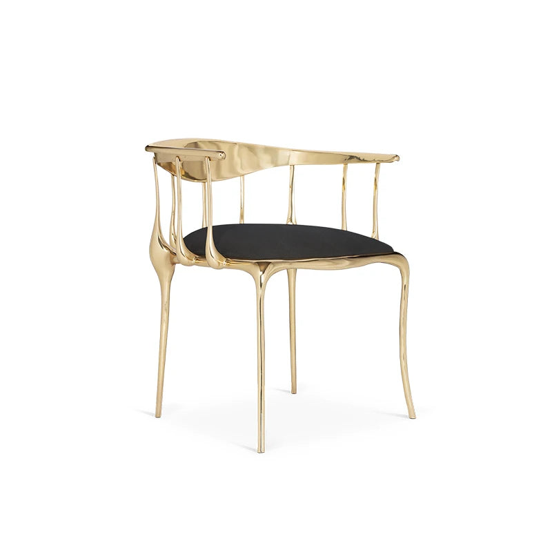 Luxury Solid Copper Dining Chair Modern Design Eco-Friendly Durable Single Backrest for Hotel and Villa Use