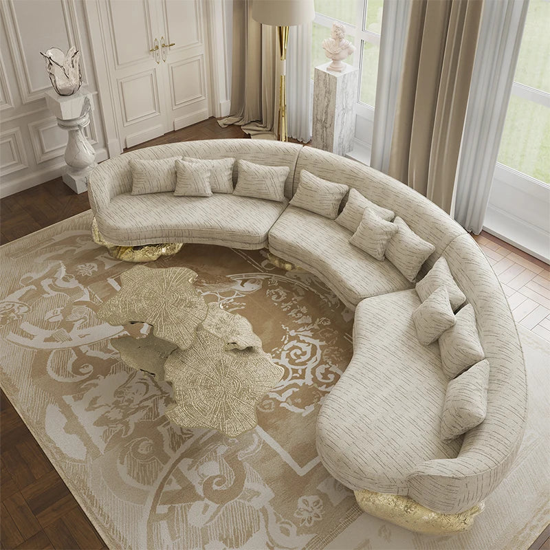 Living Room Luxury Curved Sectional Sofa