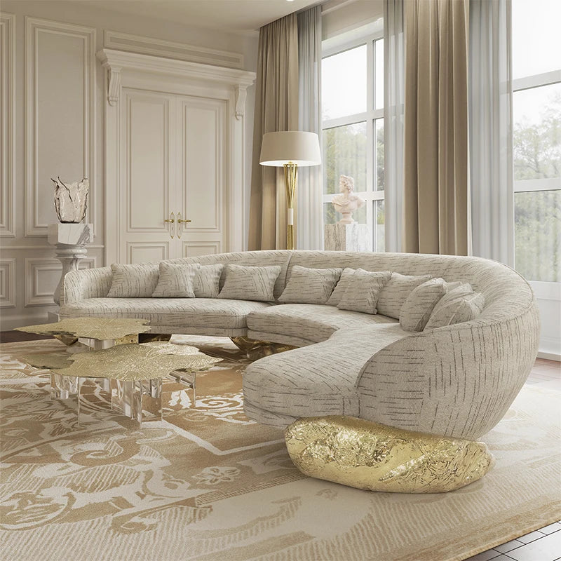Living Room Luxury Curved Sectional Sofa