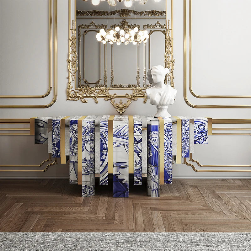 Modern Luxury Console Table Unique Painted Wooden Design