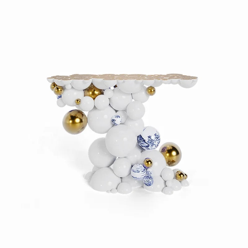 Modern Luxury Stainless Steel Console Tables Gold Metal Frame Mirrored for Hallway Living Room Hotel Mansion/Villa Furniture