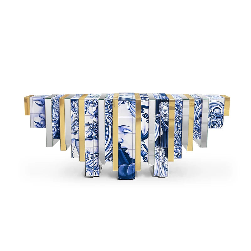 Modern Luxury Console Table Unique Painted Wooden Design