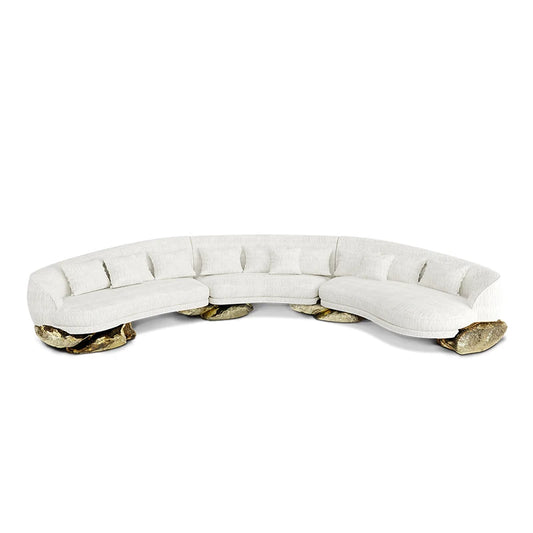 Italian Luxury Curved Sectional Living Room Sofa