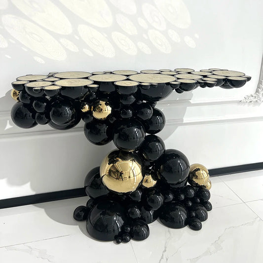 Modern Luxury Stainless Steel Console Tables Gold Metal Frame Mirrored for Hallway Living Room Hotel Mansion/Villa Furniture