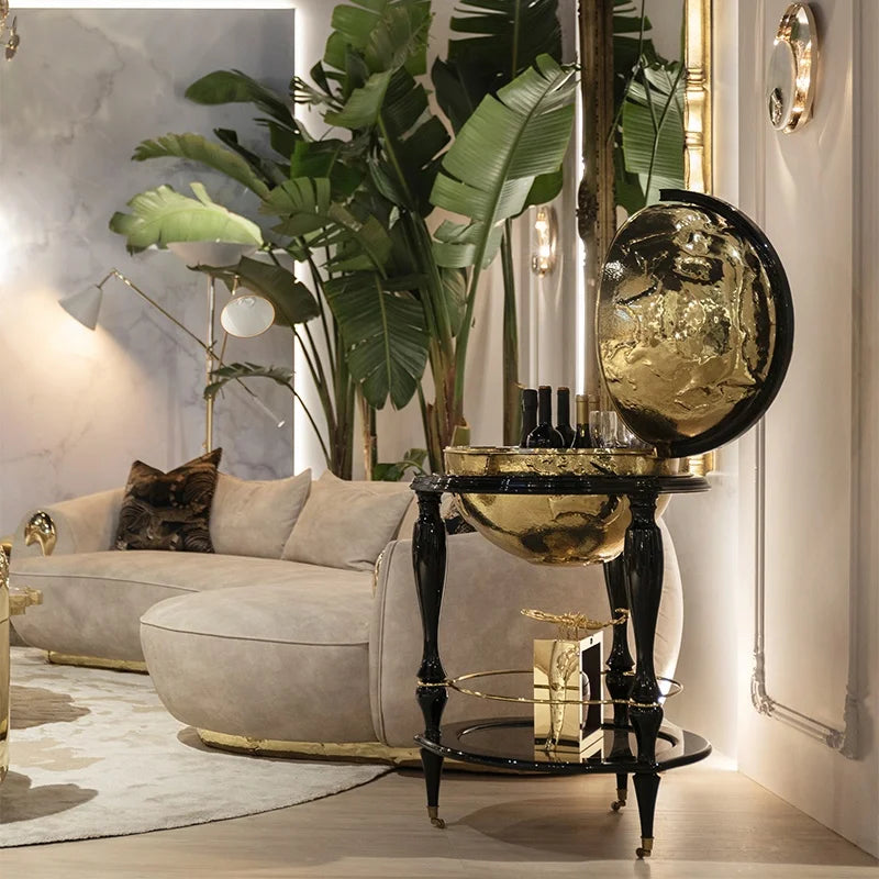 Globe round Trolley Wine Rack