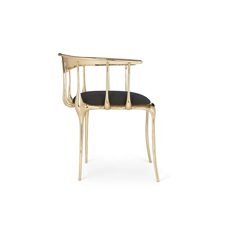 Luxury Solid Copper Dining Chair Modern Design Eco-Friendly Durable Single Backrest for Hotel and Villa Use